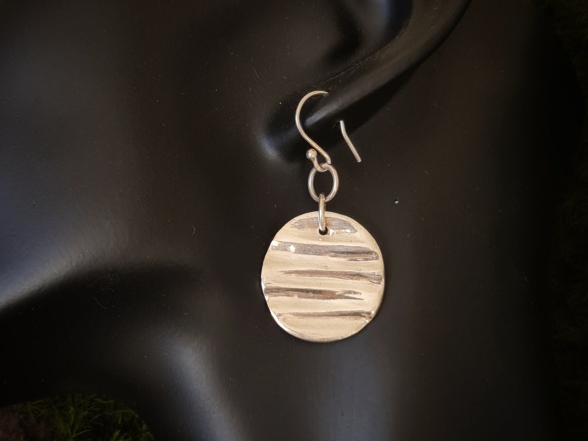 Amsbury Wood Drop Silver Earrings