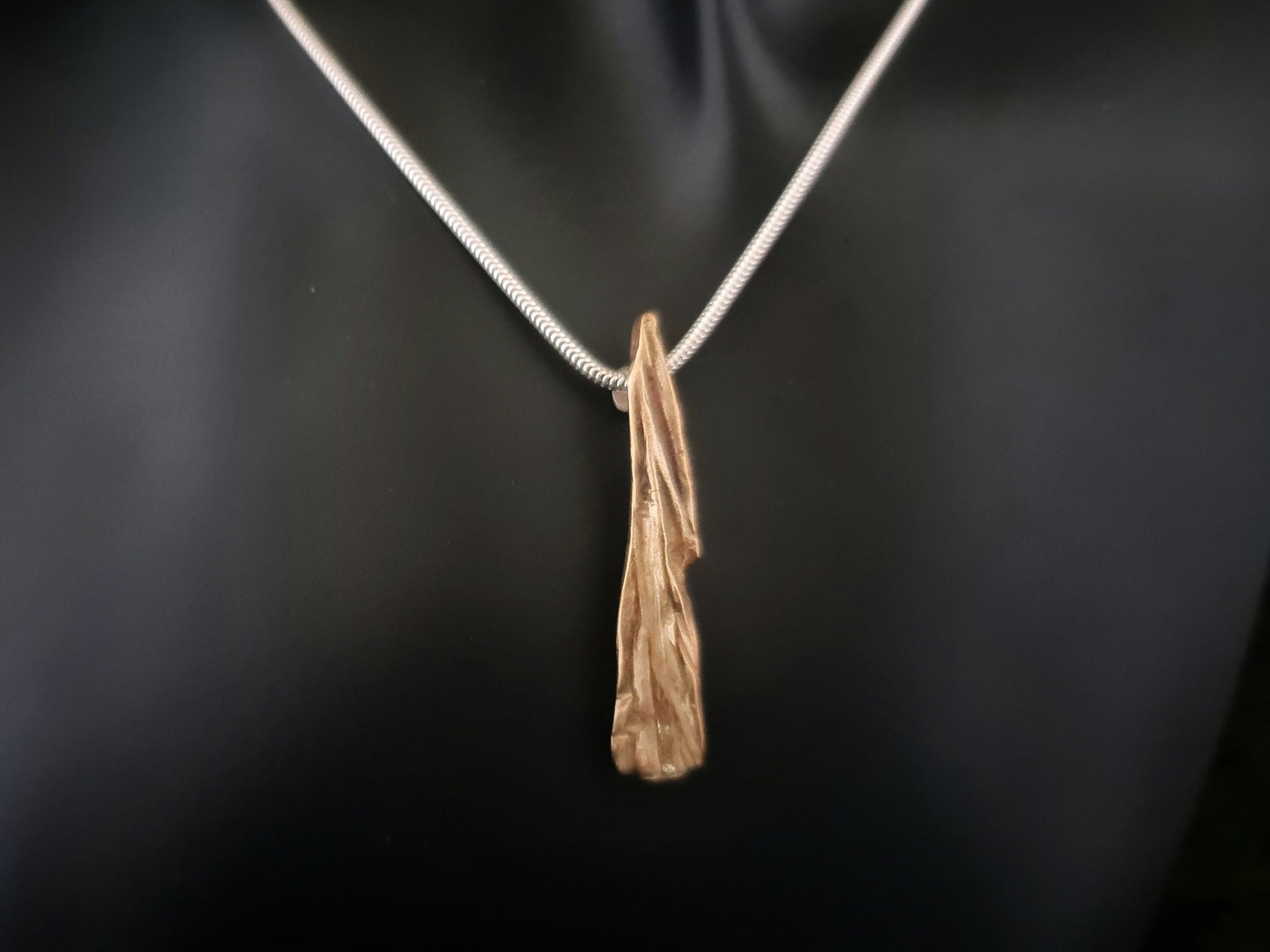 Quarrywood bark bronze pendant necklace